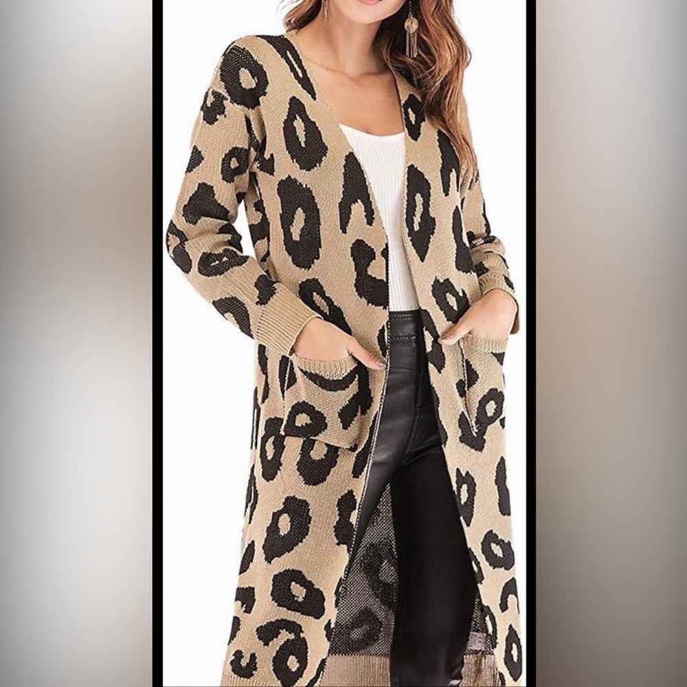Amazon (BTFBM) leopard print cardigan sweater